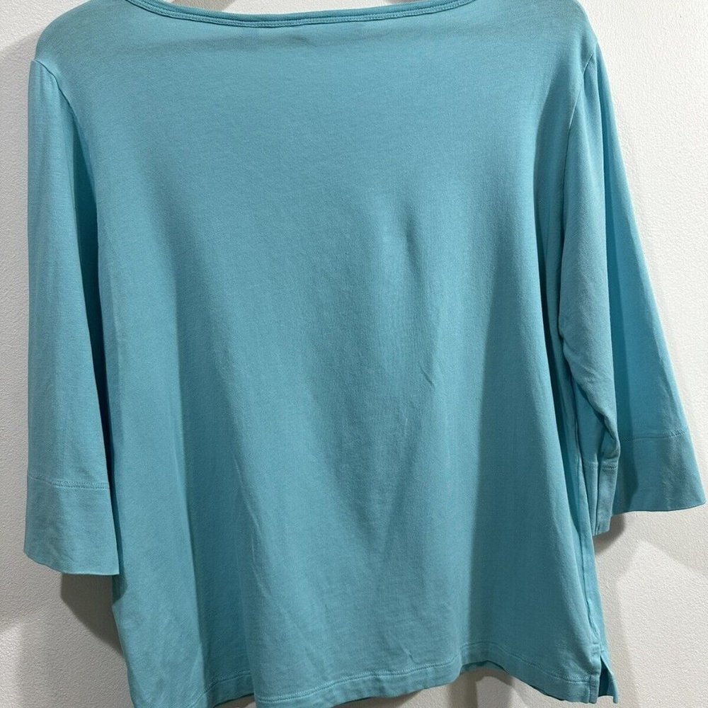 TORI RICHARD‎ Blue 3/4sleeve Women's T-Shirt  Size M - Picture 6 of 10